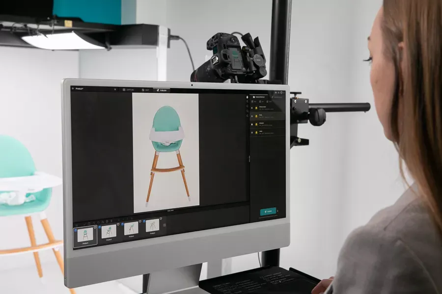 Reviewing Baby High Chair 360 Spin Image on Photography Software