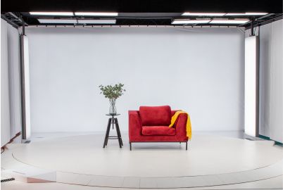 Red Armchair Product Photography Studio Set