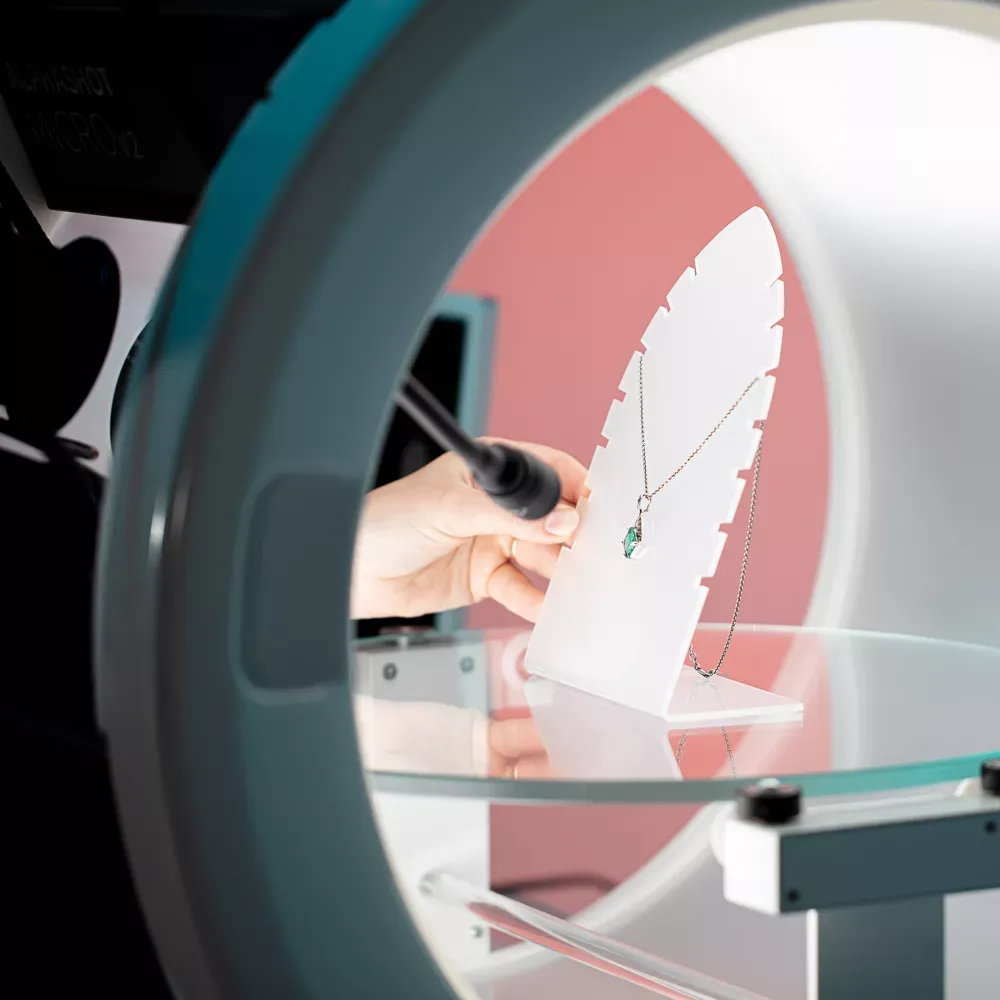 Jewelry Photography Setup Lightbox Necklace Display